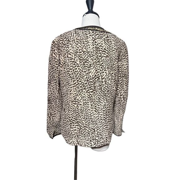 Chico's Animal Print Floral Sequined Jacket Size 1 Large - Picture 3 of 5